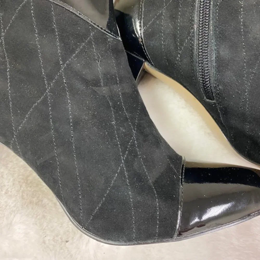 Franco Sarto‎ LAUGH Bootie Suede & Patent Leather Heels, size 8.5